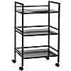 Amazon Basics 3-Tier Metal Rolling Cart, Black