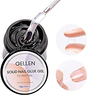 Gellen Solid Nail Glue Gel for False Nail Tips, Huge Capacity 15g Press on Nail Glue Solid Acrylic Nail Glue Gel for Salon...