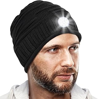 Regalos Hombre Gorro con Luz LED - Regalos Navidad Originales Camping Accesorios, Amigo Invisible Regalos Originales y Uti...