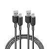 Anker USB to USB C Cable, USB A to Type C Charger Cord (2 Pack, 6FT), for Samsung Galaxy Note 10/S10+ S10, LG V30 (USB 2.0, Black)