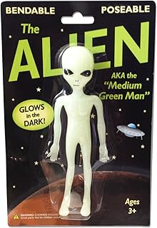 Off the Wall Toys Alien Glow-in-the-Dark 6" Bendable Action Figure Toy