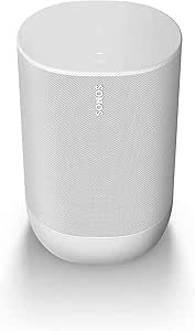 Sonos Move - Battery-powered smart speaker, Wi-Fi and Bluetooth with Alexa built-in - Lunar White, (1) Single Room (MOVE1US1)