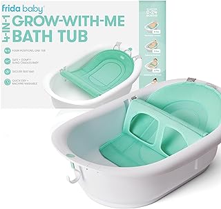 Frida Baby 4-in-1 Grow-with-Me Baby Bathtub, Baby Tub for Newborns to Toddler with Removable Bath Seat & Backrest for Bath...