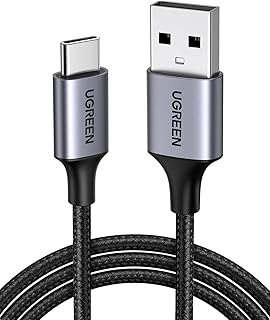 UGREEN Cabo USB para USB C, cabo USB A para tipo C Cabo USB C trançado de carregamento rápido compatível com iPhone 15/15 ...