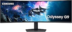 SAMSUNG 49-Inch Odyssey G9 Series DQHD 1000R Curved Gaming Monitor, 1ms(GtG), VESA DisplayHDR 1000, 240Hz, AMD FreeSync Premium Pro, Height Adjustable Stand, LS49CG954ENXZA, 2024