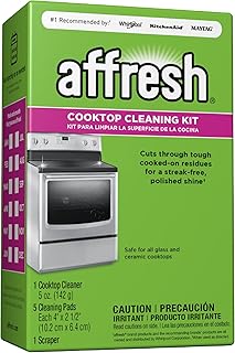 Affresh Cooktop Cleaning Kit, Safe for Glass & Ceramic Cooktops, Includes 5 oz cleaner, 5 pads, 1 scraper