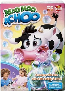 Goliath Moo Moo Achoo Game | Gather Clover Cards Before Moo Moo Sneezes Real Bubbles | 2-4 Players | Ages 4 and Up