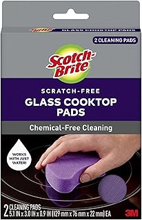 Scotch-Brite Glass Cooktop Pads, For Glass Stovetops, Tackle Burnt-On Messes, 4 Pads