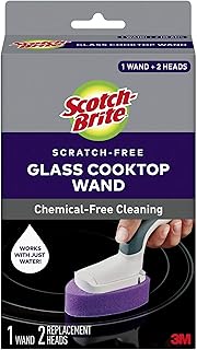 Scotch-Brite Glass Cooktop Wand with Refill Pads, Cleans With Just Water, Tackle Burnt-On Messes, 1 Wand and 2 Replacement...