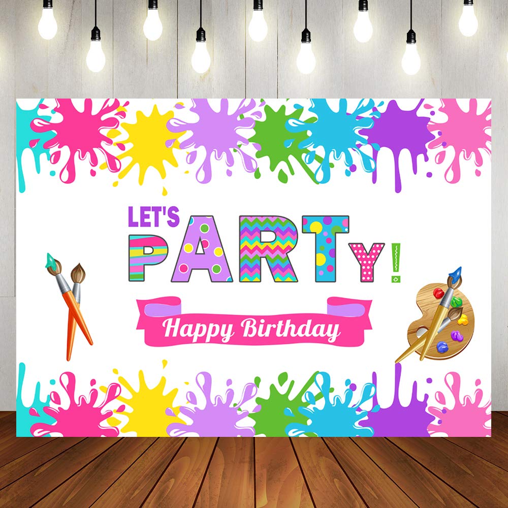 Buy Art Party Theme Phtography Backdrop Let's Paint Birthday Background ...