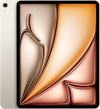 Apple iPad Air 13-inch (M2): Built for Apple Intelligence, Liquid Retina Display, 128GB, 12MP Front/Back Camera, Wi-Fi 6E, Touch ID, All-Day Battery Life — Starlight