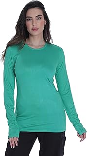 Just Love Women’s Underscrub Silky Long Sleeve T-Shirt Plain Undershirt Tee