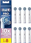 Oral-B Pro Sensitive Clean Recambios para Cepillo de Dientes Eléctrico, Pack de 8 Cabezales, Blanco - Originales