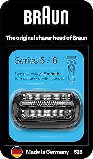 Braun Series 5 53B Cabezal de Recambio Negro para Afeitadora Eléctrica, Compatible con las Afeitadoras Series 5 y Series 6