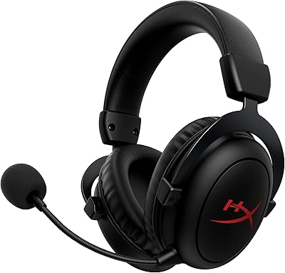 Headset Gamer HyperX Cloud II Core Wireless - Para jogos em PC, DTS Headphone:X áudio espacial, protetores de ouvido de espuma inteligente, Bateria resistente, Preto