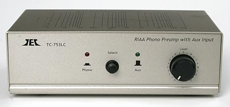 TCC TC-753LC Silver Phono Preamp w/Level Control and AUX Input; Includes Optional Premium HIGH Power AC Adaptor