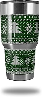 Skin Decal Wrap for Yeti Tumbler Rambler 30 oz Ugly Holiday Christmas Sweater - Christmas Trees Green 01 (TUMBLER NOT INCL...