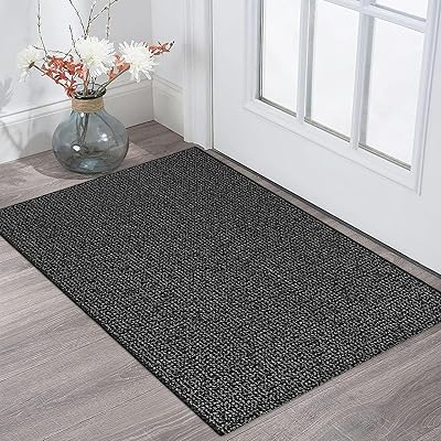 KOZYFLY Boho Rugs for Entryway 2x3 ft Small Area Rugs Washable Rugs Rubber Backed Indoor Outdoor Front Door Mat Black White Cotton Entrance Rugs for Front Porch Bathroom Kitchen Bedroom