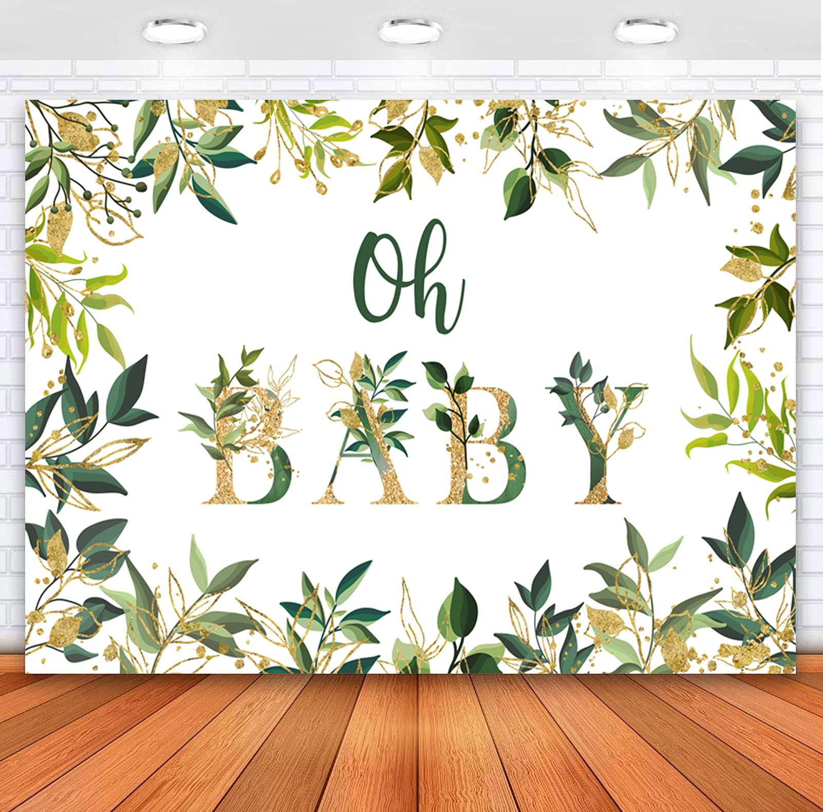 Buy Sensfun Greenery Oh Baby Backdrop for Boy Baby Shower Decoration ...