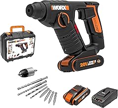 WORX WX394.6 H3 | Martillo sds-plus 20V | Función de taladro | Incluye 2 baterías de 2Ah, cargador y maletín | 3 Funciones...