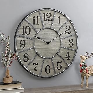 FirsTime & Co. 27" Cooper Wall Clock, Gray/Galvanized