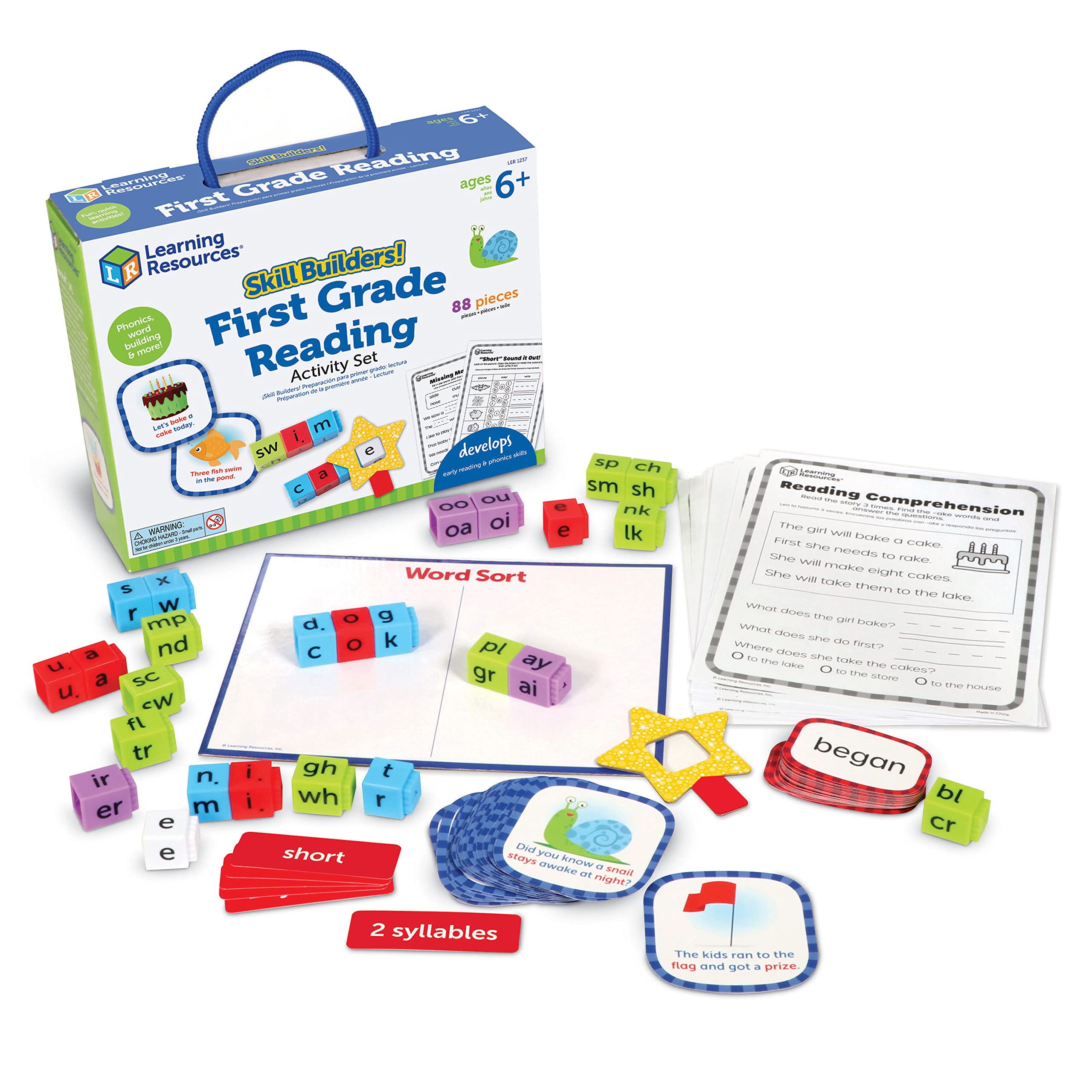 Learning Resources Skill Builders! 1st Grade Reading, Homeschool, Curriculum First Grade, Learning Games, First Grade, Learning Materials,88 Pieces, Age 6+