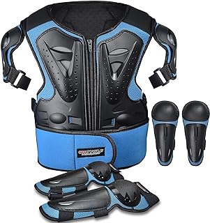 ElCYCO Kids Motorcycle Armor Suit Dirt Bike Gear Chest Protector Motocross for Kids Dirt Bike Chest Protective Gear with E...