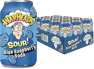 Sour Fruity Soda with Classic Warheads Flavors – Perfectly Balanced Sweet and Sour Soda - Warheads Candy Throwback Treat, ...