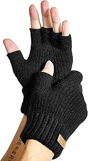 JYUYNY Guantes sin Dedos - Invierno Guantes Tejidos Cálidos Trabajar Correr Ciclismo Conducir para Hombre y Mujer Guantes ...