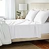 Amazon Basics Cotton Jersey 4-Piece Bed Sheet Set, Queen, White, Solid