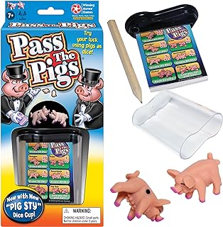 Pass The Pigs by Winning Moves Games USA, a Hilarious Pig Dice Game, Family Favorite for Over 40 Years, for 2 or more Play...