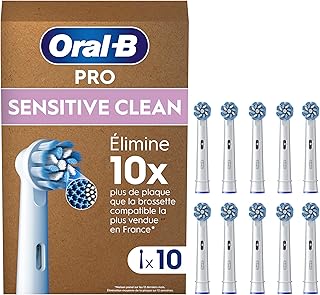 Oral-B Pro Sensitive Clean Brossettes pour Brosse à dents électriques, Pack De 10 Unités, Convient À Une Boîte Aux Lettres