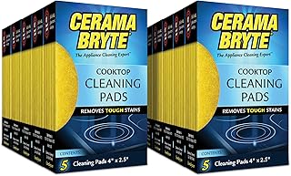 Cerama Bryte 10 x 5 Pack Cleaning Pads Cooktop and Stove Top Cleaner for Glass - Ceramic Surfaces, 50 Count