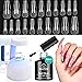 Beetles Gel Nail Kit Easy Nail Extension Set Etch X Nail Tips 500Pcs Pre Filed Half Matte Long Coffin Nail Tips with 5 in 1 Nail Glue Gel Uv Led Nail Lamp Acrylic Nail Tips