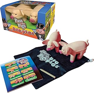 Pass The Pigs Big Pigs by Winning Moves Games USA, Hysterical Pig-Dice Rolling Game with Oversized Foam Pigs for 2 to 4 Pl...