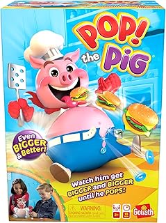 Goliath Pop The Pig - Bigger & Better - Belly-Busting Fun as You Feed Him Burgers and Watch His Belly Grow, Multi Color