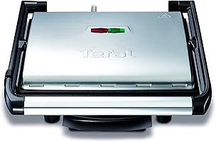 Tefal GC241D Inicio grill contactgrill, Hoogwaardige RVS behuizing, Compact design en eenvoudige bediening, voor de...