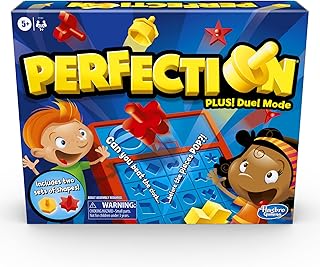 Hasbro Gaming Perfection Plus 2-Player Duel Mode Popping Shapes and Pieces Ages 5 and Up (Amazon Exclusive)