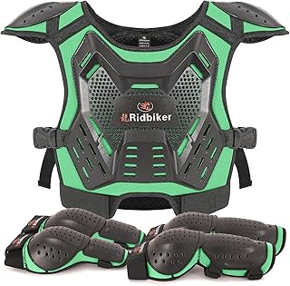 Kids Dirt Bike Gear Motocross Chest Protector Motorcycle Protective Gear Armor Vest Knee Guards Elbow Pads Dirt Bike Ridin...