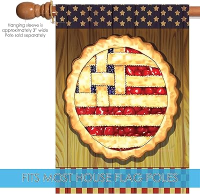 Toland Home Garden 109822 American Lattice Pie Patriotic Flag 28x40 Inch Double Sided Patriotic Garden Flag for Outdoor House Flag Yard Decoration