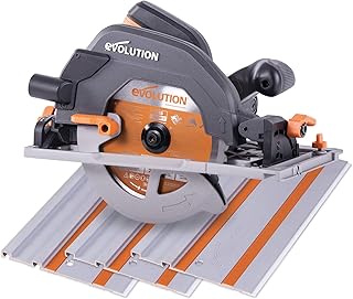 Evolution Power Tools R185CCSX Circular Saw With 1020 mm 3-Piece Track | Multi-Material Blade, Cuts Wood, Metal, Plastic &...