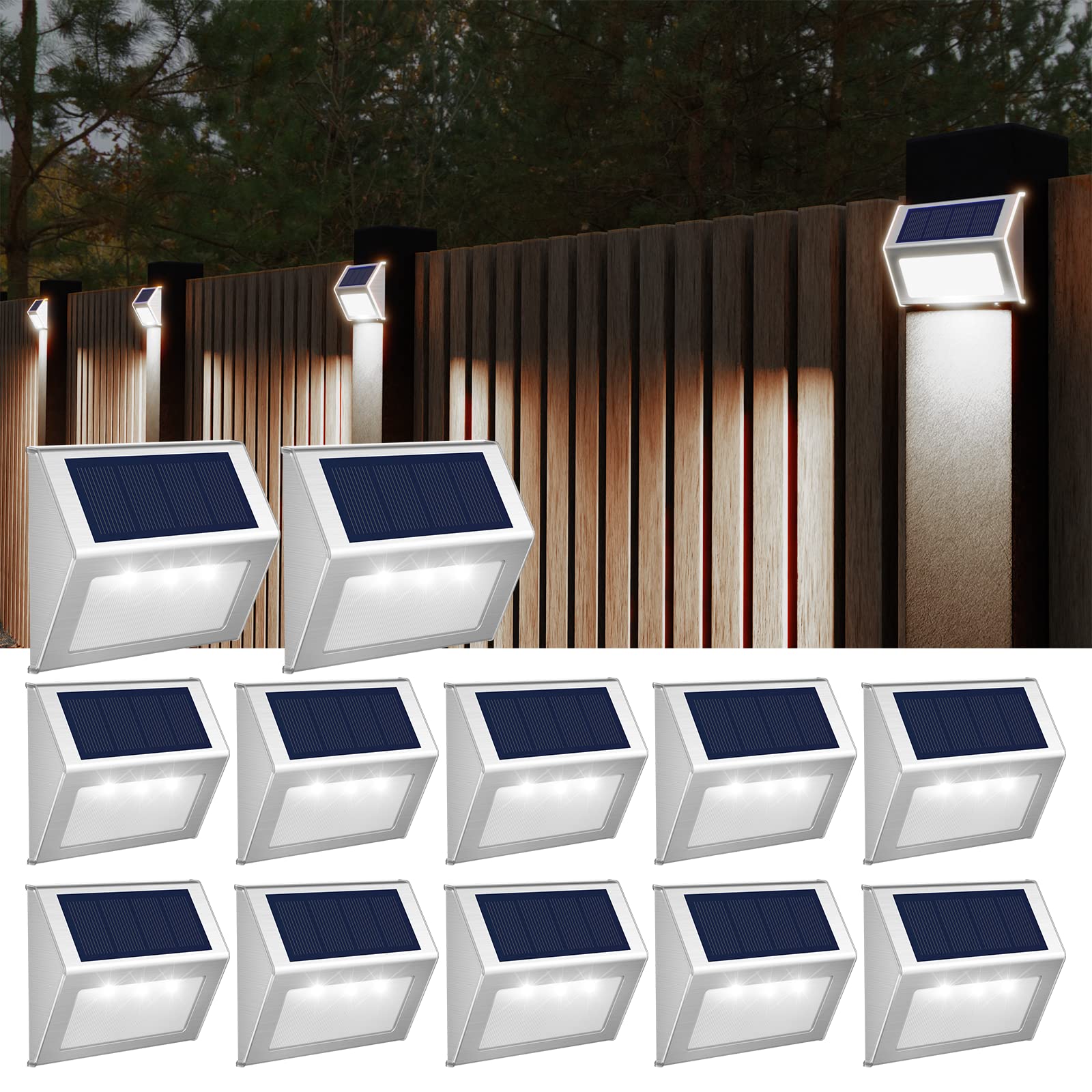 Buy JSOT Solar Outdoor Lights, 12 Pack Solar Fence Lights, Deck Lights