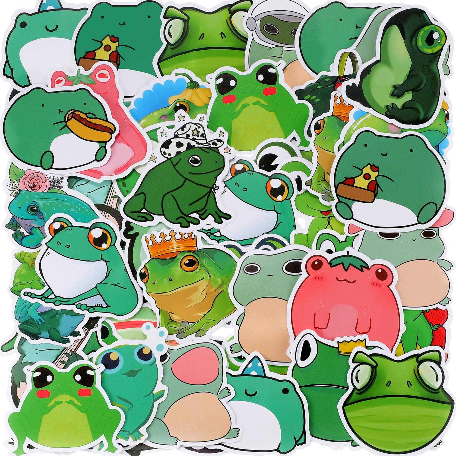 Amazon.com: 100 Pieces Frog Stickers Frog Decals Cute Frog Laptop ...