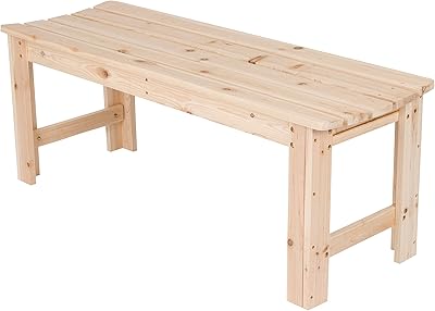 Shine Company Outdoor Wooden Backless Patio Garden Bench, 4 Ft, Natural