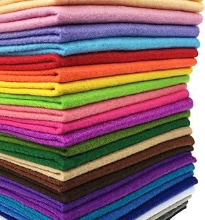 flic-flac 28pcs Large 17.8 x 17.8 inches (45cmx45cm) Acrylic Felt Soft Nonwoven Fabric DIY Craft Work Patchwork Sewing Mix...