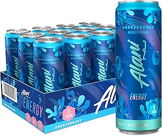 Alani Nu BREEZEBERRY Sugar Free, Low Calorie Energy Drinks | 200mg Caffeine | Biotin B Vitamins | Zero Sugar | 10 Calories...