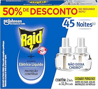 Raid Inseticida Elétrico Líquido Refil Regular 2 Unidades 32.9 Ml Cada 2 Unidades Pacote De 2