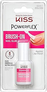 KISS PowerFlex Brush-On Nail Glue for Press On Nails, Ultra Hold Flex Formula Nail Adhesive, Includes One Bottle 5g (0.17 ...