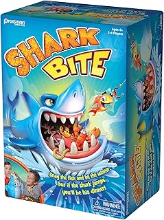 Shark Bite -- Roll the Die and Fish for Colorful Sea Creatures Before the Shark Bites Game! by Pressman Blue Sky, 5"