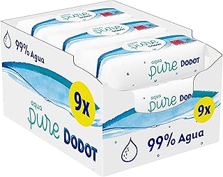 Dodot Toallitas Aqua Pure para Bebé, 99% Agua, 432 Unidades, ( Paquete de 9 x48)